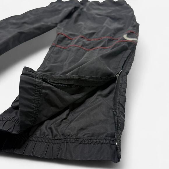 Nike Black Swoosh Track Pants Men’s Size L Windbreaker Athletic Nylon - Picture 5 of 7